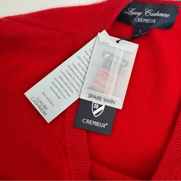 $200 Daniel Cremieux Men’s LLuxury 100% Cashmere V Neck Pullover Red Sweater